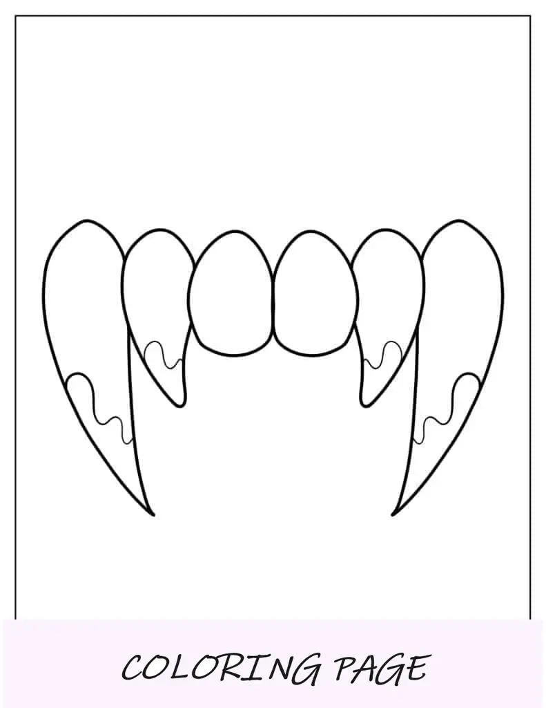 Página para colorir de presas de vampiro