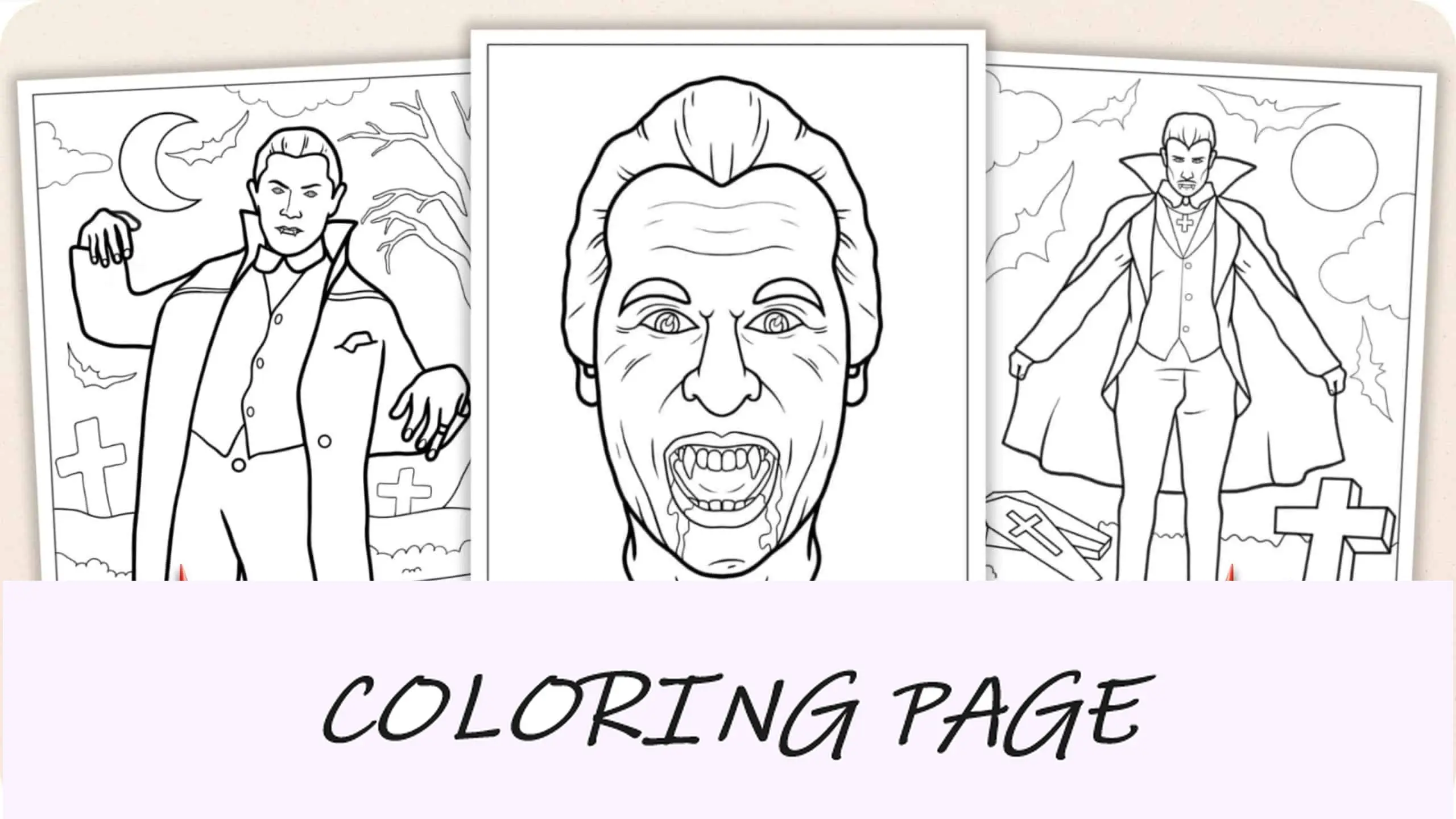 imagem em destaque de páginas para colorir de vampiros