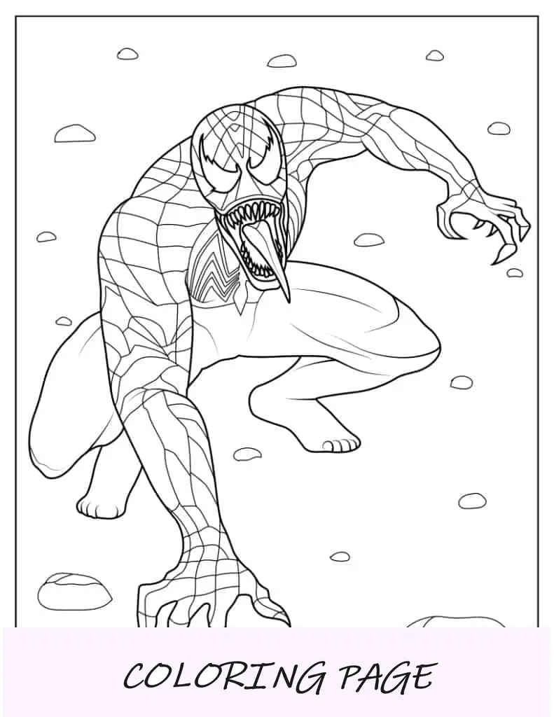 Hoja para colorear de Spider-Man como Venom
