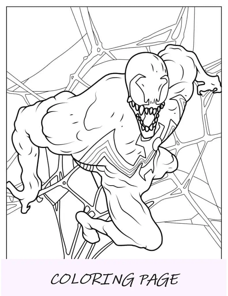 Página para colorear de Venom en la web