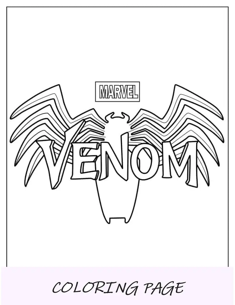 Logotipo de Marvel Venom para colorear