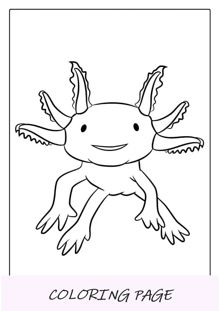 Axolotl flutuante para colorir