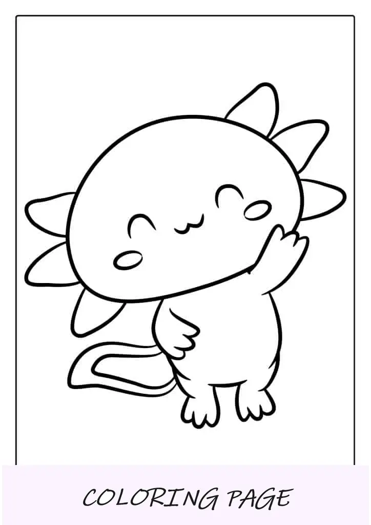 Axolotl feliz para colorir
