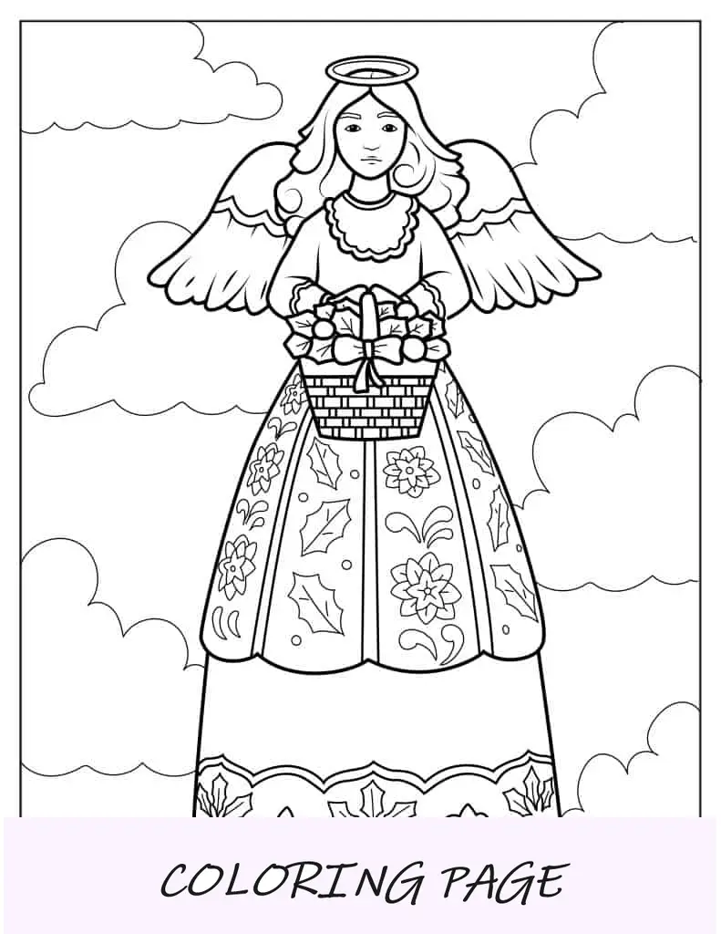 Angel Eterno En El Cielo Para Colorear