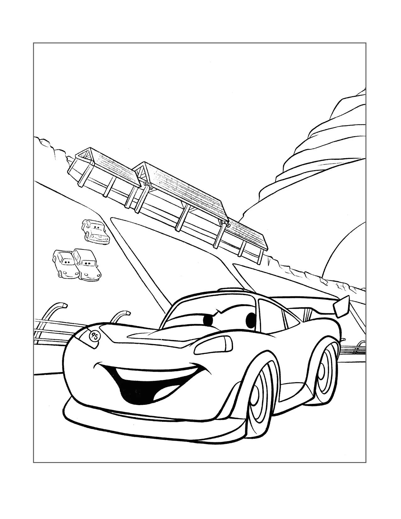 Lightning Cars Coloring Page