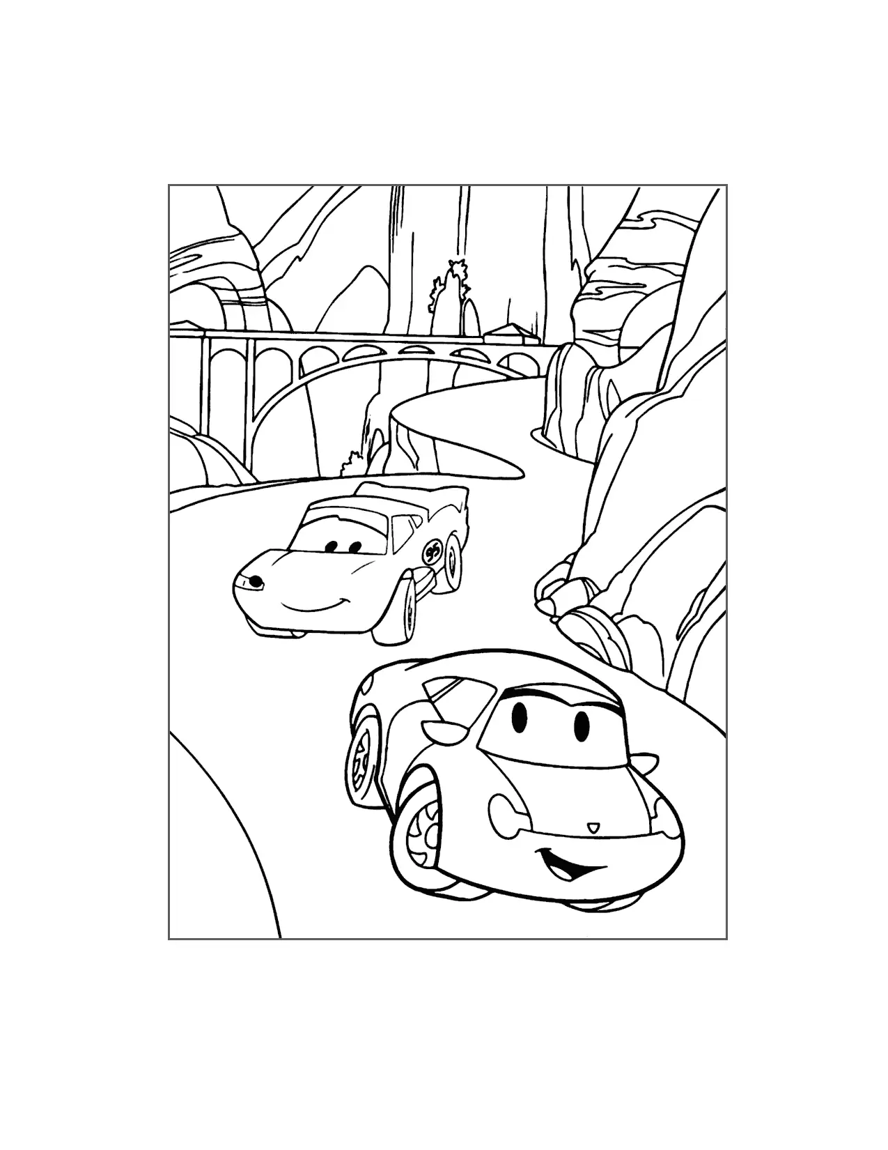 Lightning And Sally Carera Coloring Page