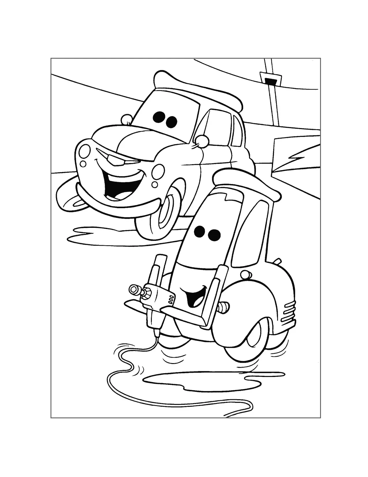Luigi And Guido Cars Coloring Page