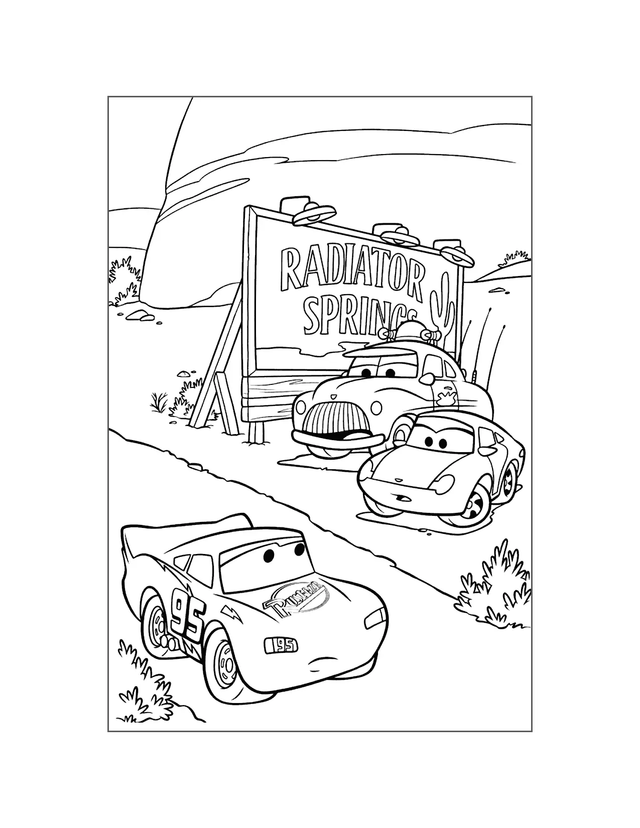 Cars Movie Coloring Page