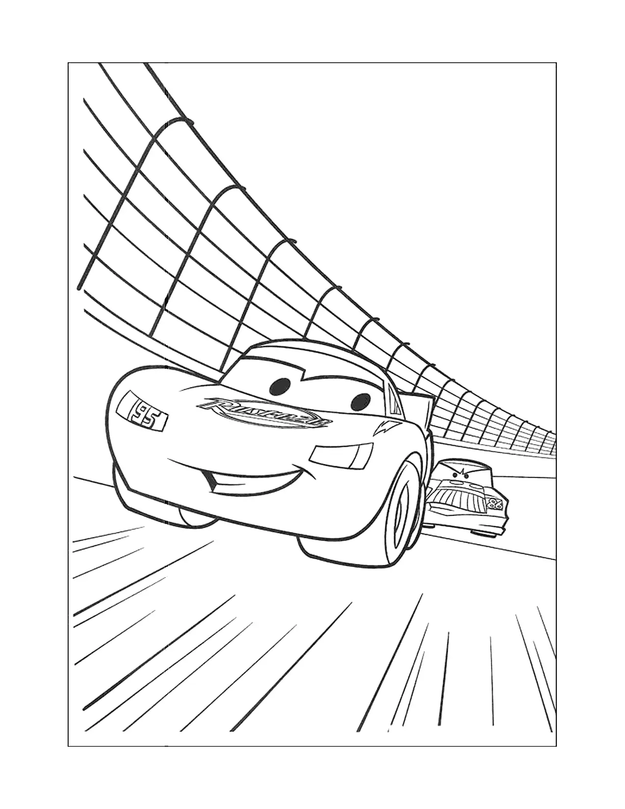 Mcqueen Racing Chick Cars Coloring Page