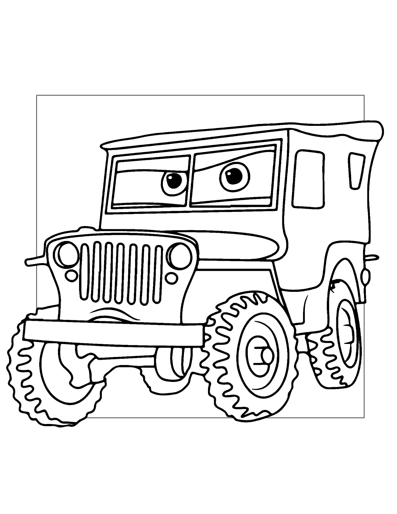 Sarge Cars Coloring Page