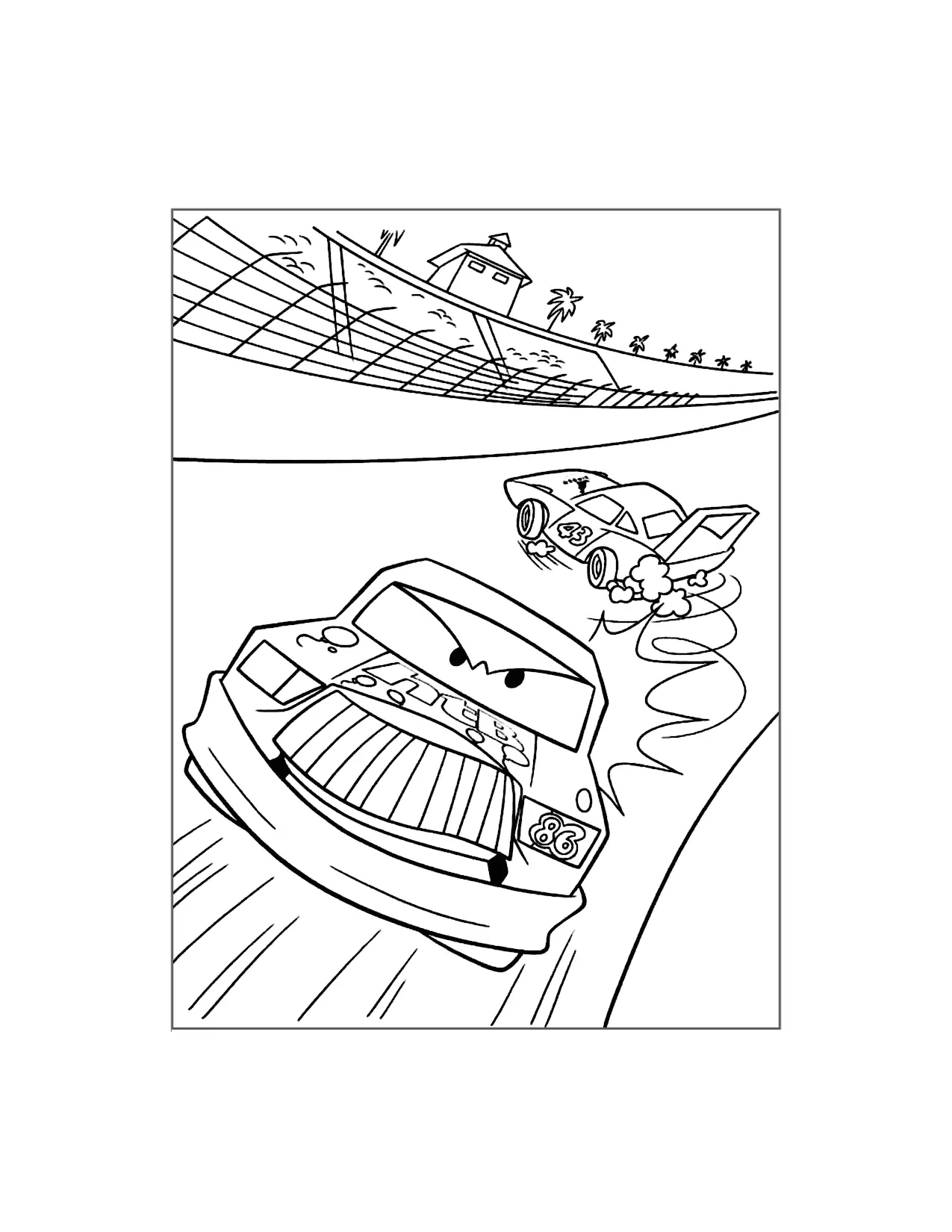 Chick Hicks Cars Coloring Page