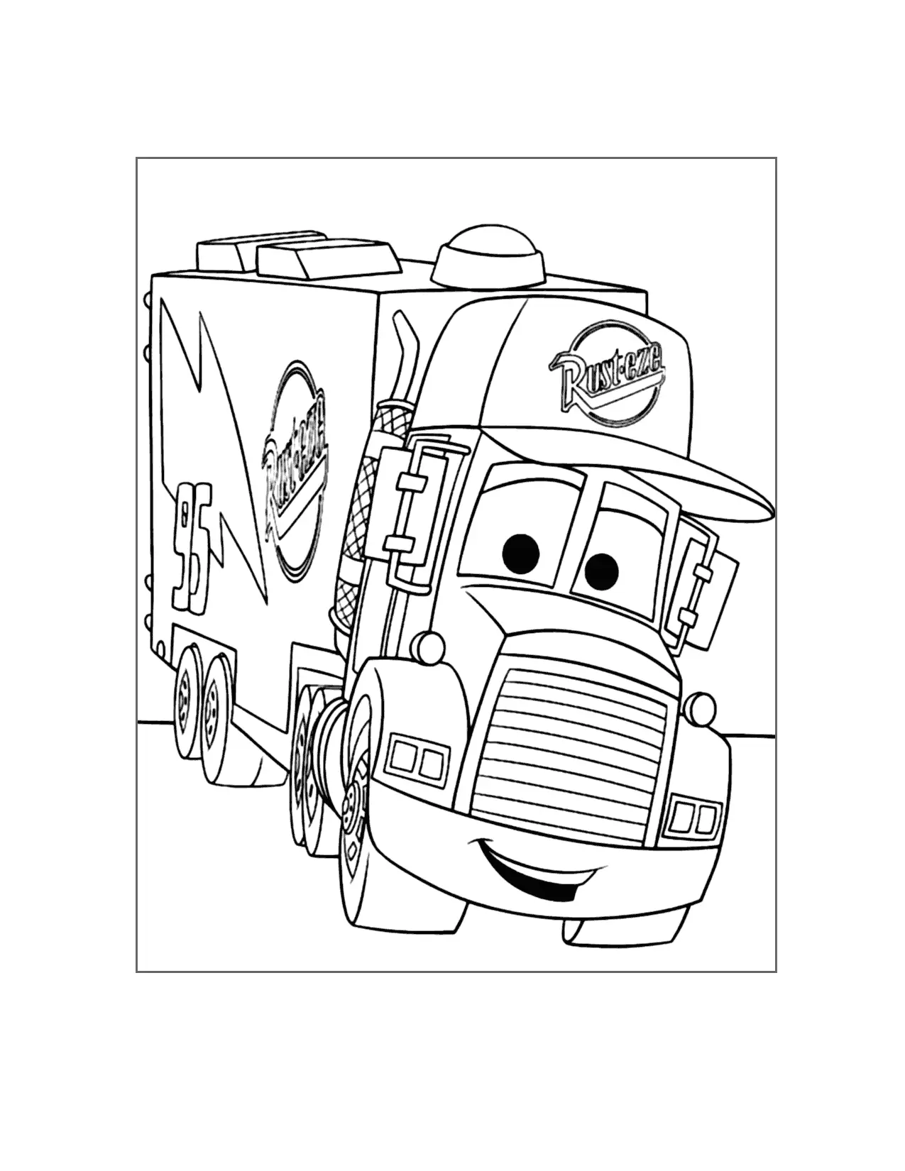 Mack Cars Coloring Page