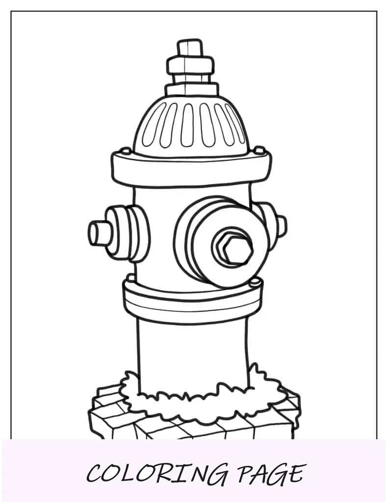 Esboço simples de hidrante para colorir