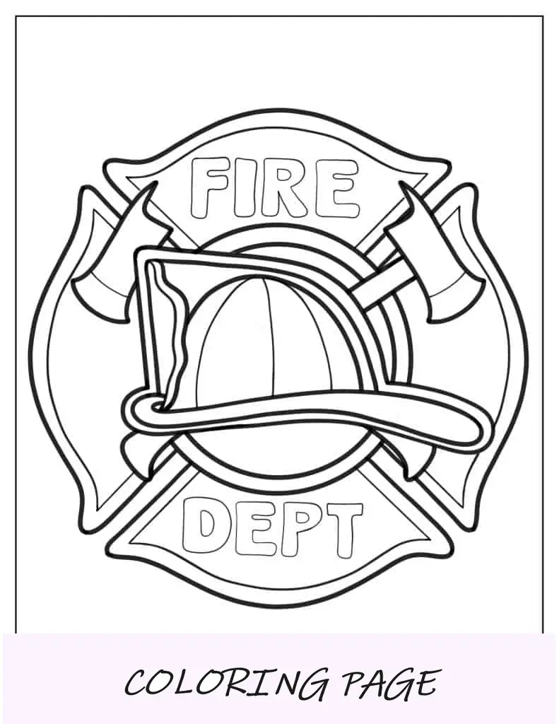 Página para colorir do logotipo do Corpo de Bombeiros