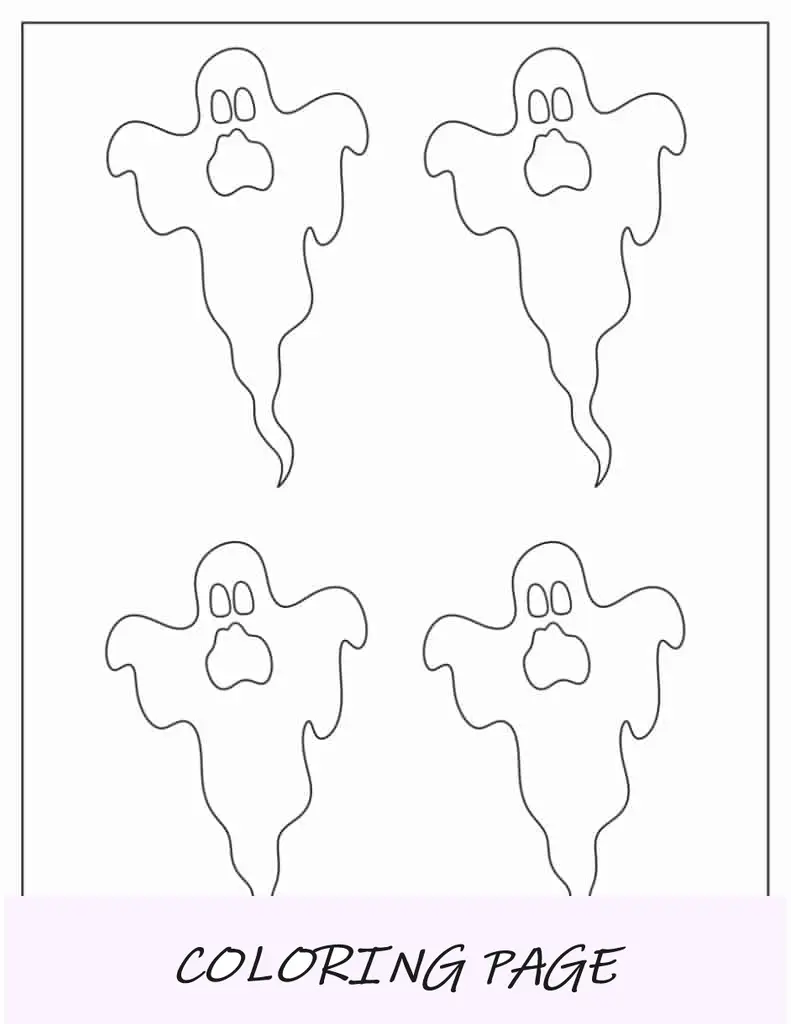 Plantilla de fantasma aterrador medio para niños