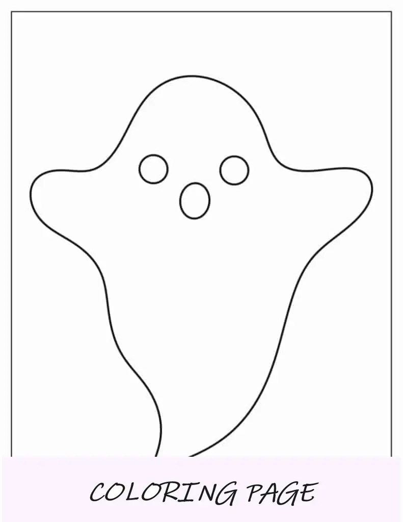 Plantilla de fantasma Kawaii de página completa