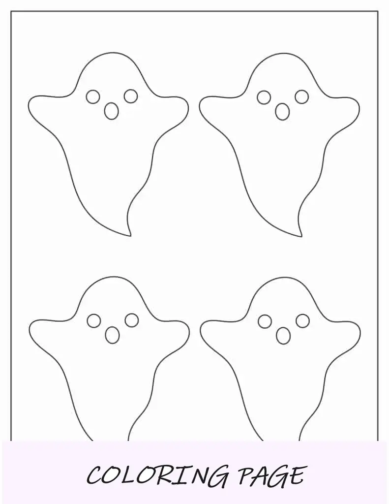 Plantilla de fantasma Kawaii mediana