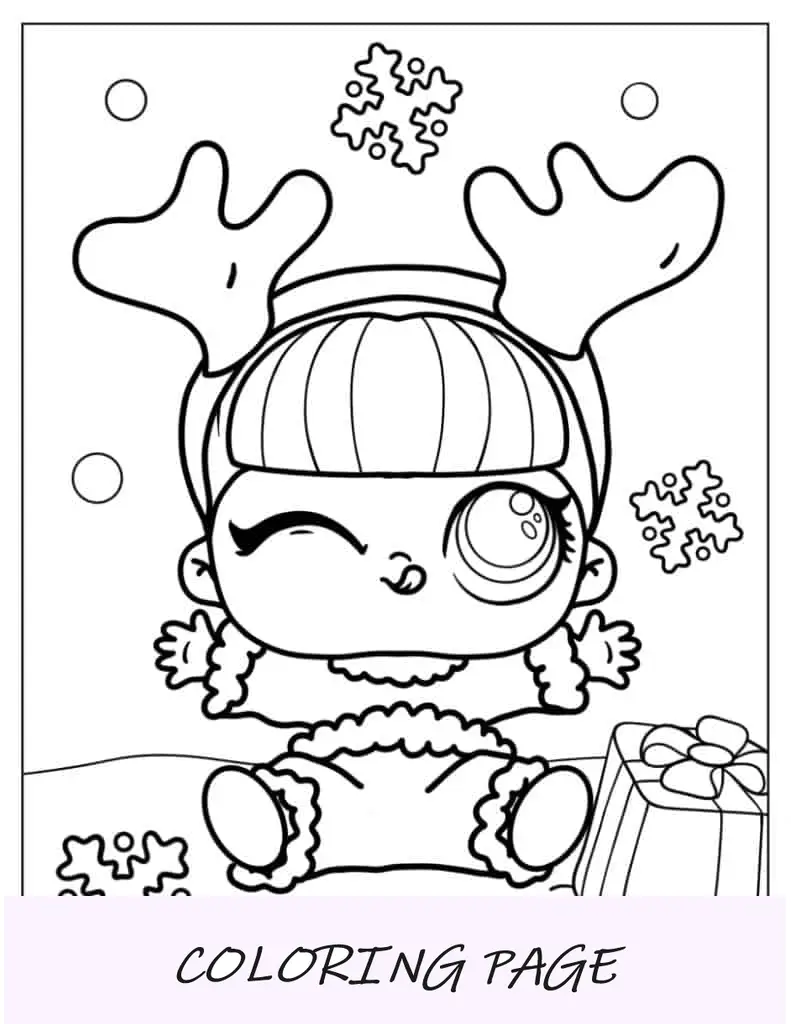 Folha para colorir de Natal LOL Surprise