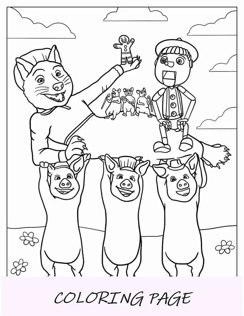 Página para colorir de burro voador