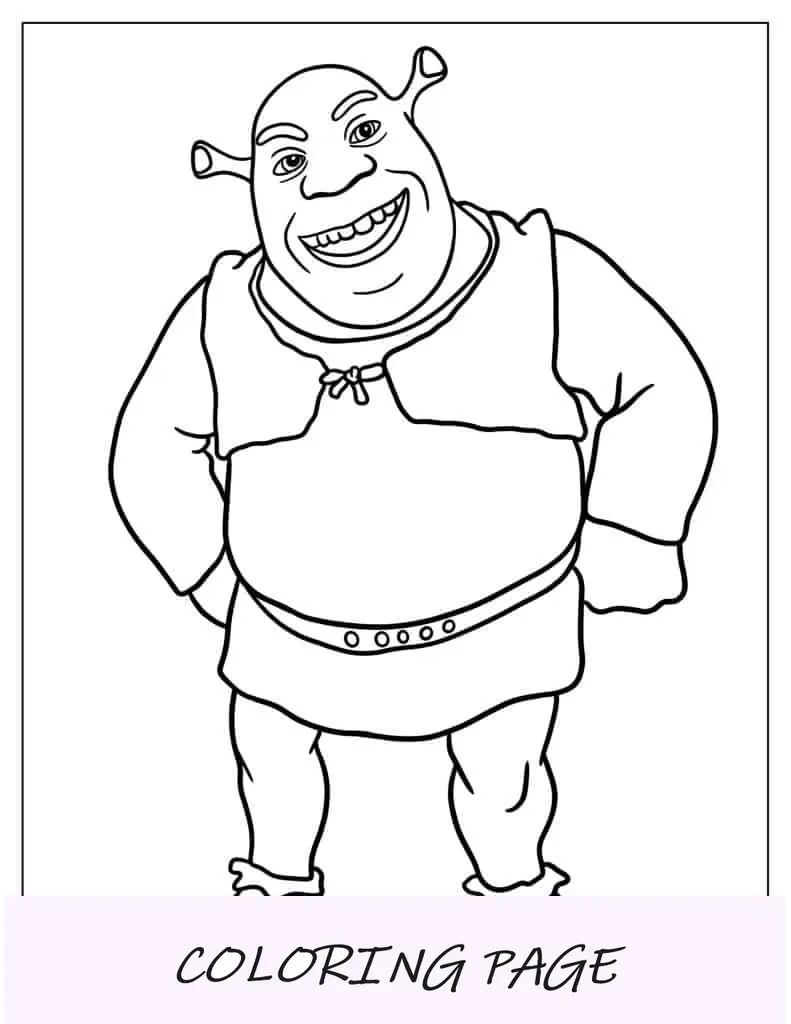 Página para colorir do Shrek Gingerbread Man