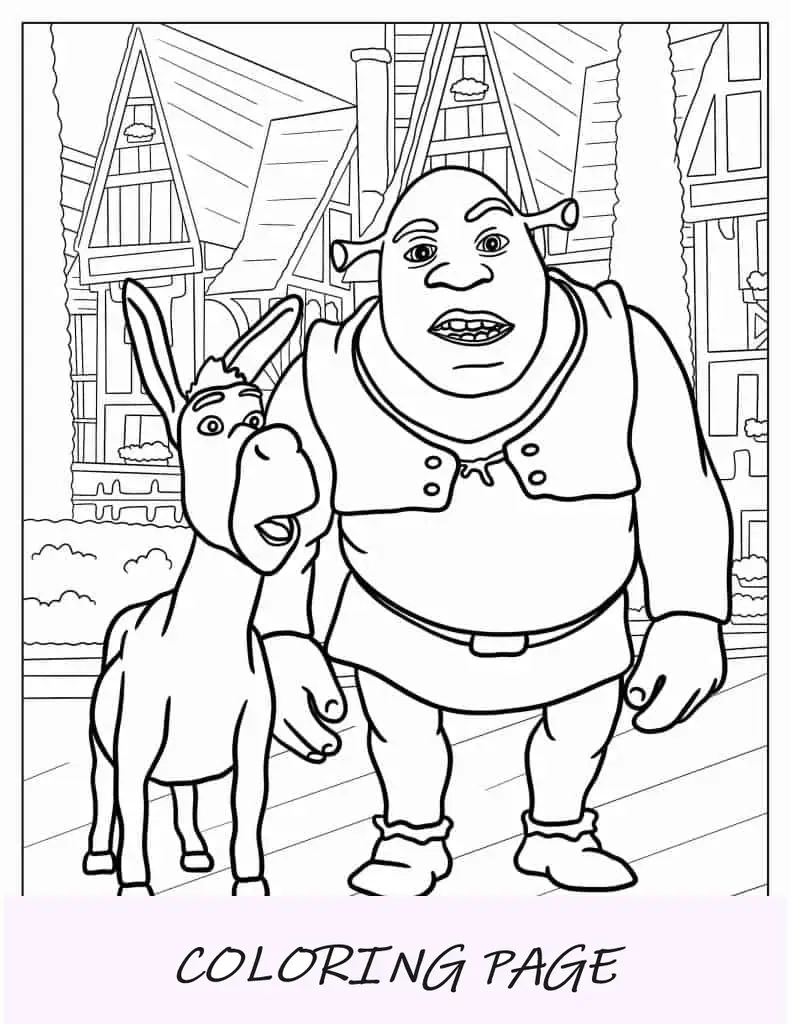 Página para colorir dos bebês Shrek