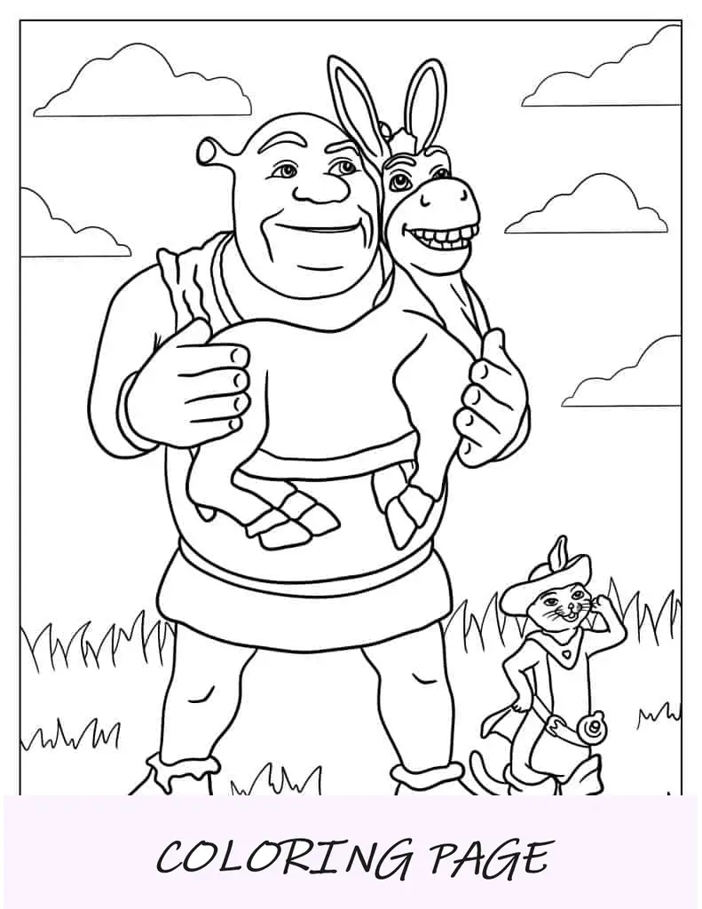Shrek, Fiona e burro fugindo do dragão