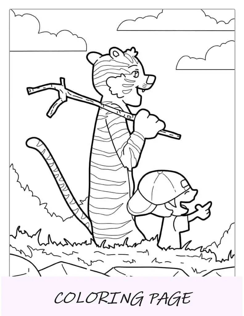 Tigre da colorare di Calvin e Hobbes