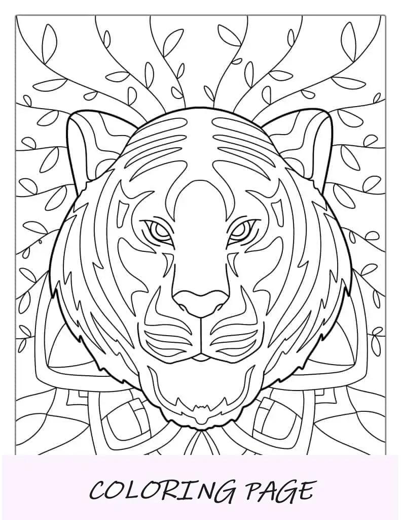Pagina da colorare di Mandala Tiger