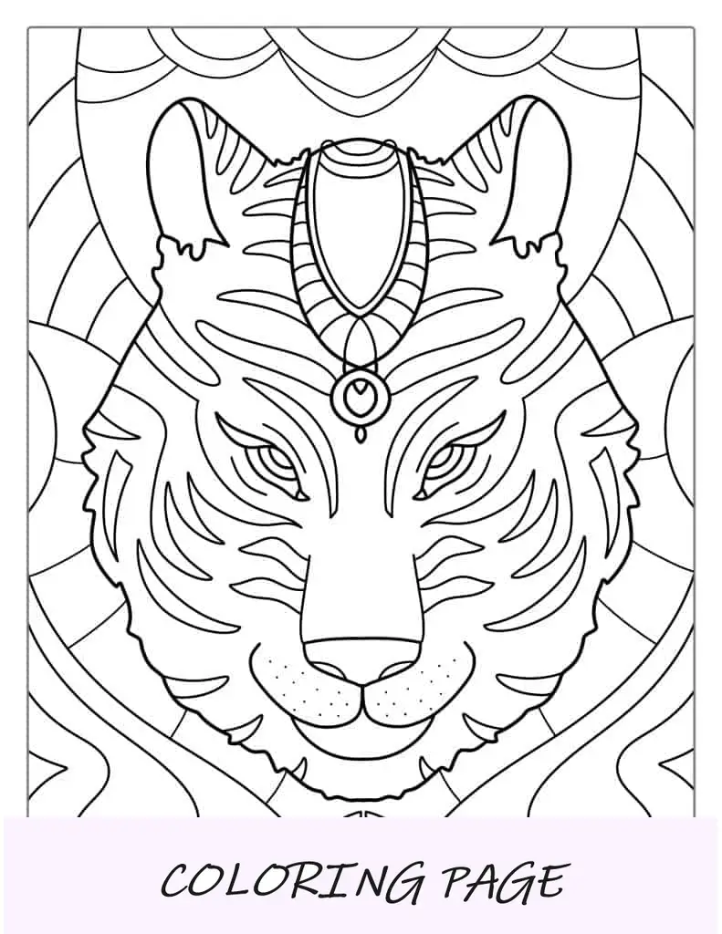 Mandala tigre in stile indiano per adulti