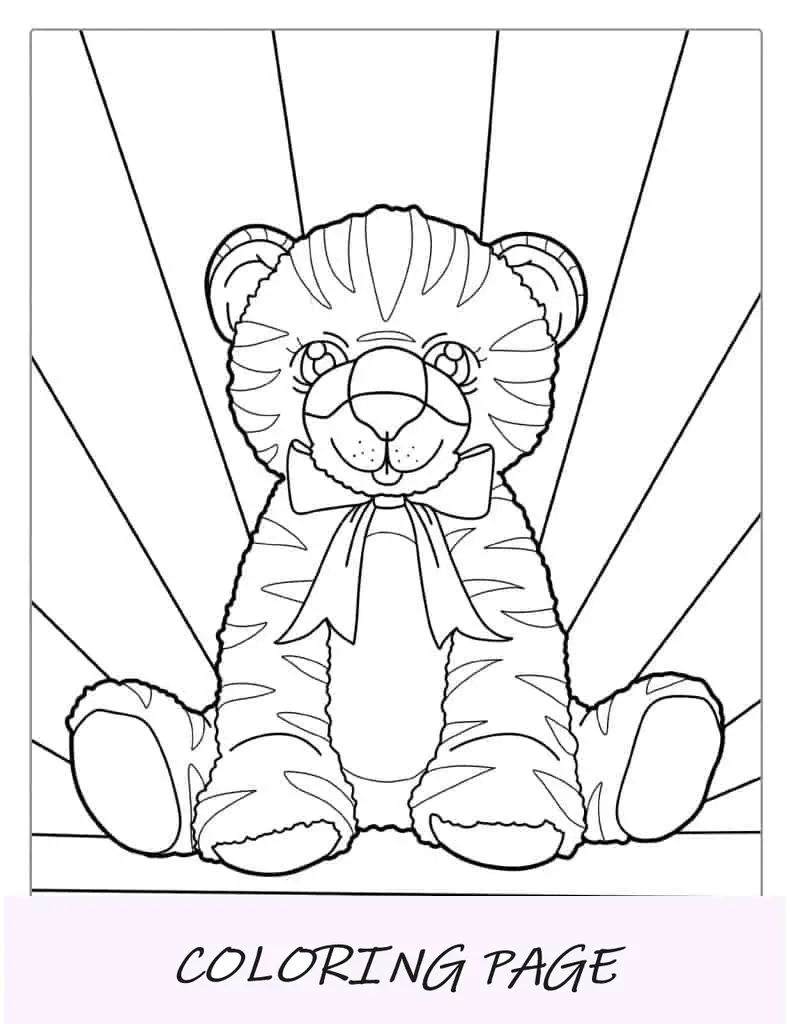 Facile contorno di tigre da colorare per bambini