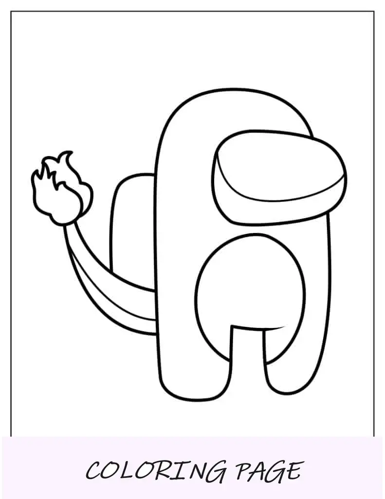 Folha para colorir de Charizard entre nós