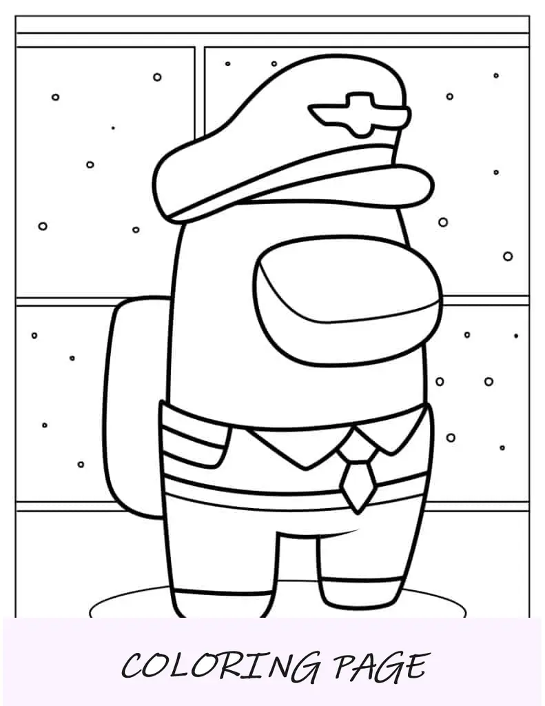 Entre nós, página para colorir de pele de capitão