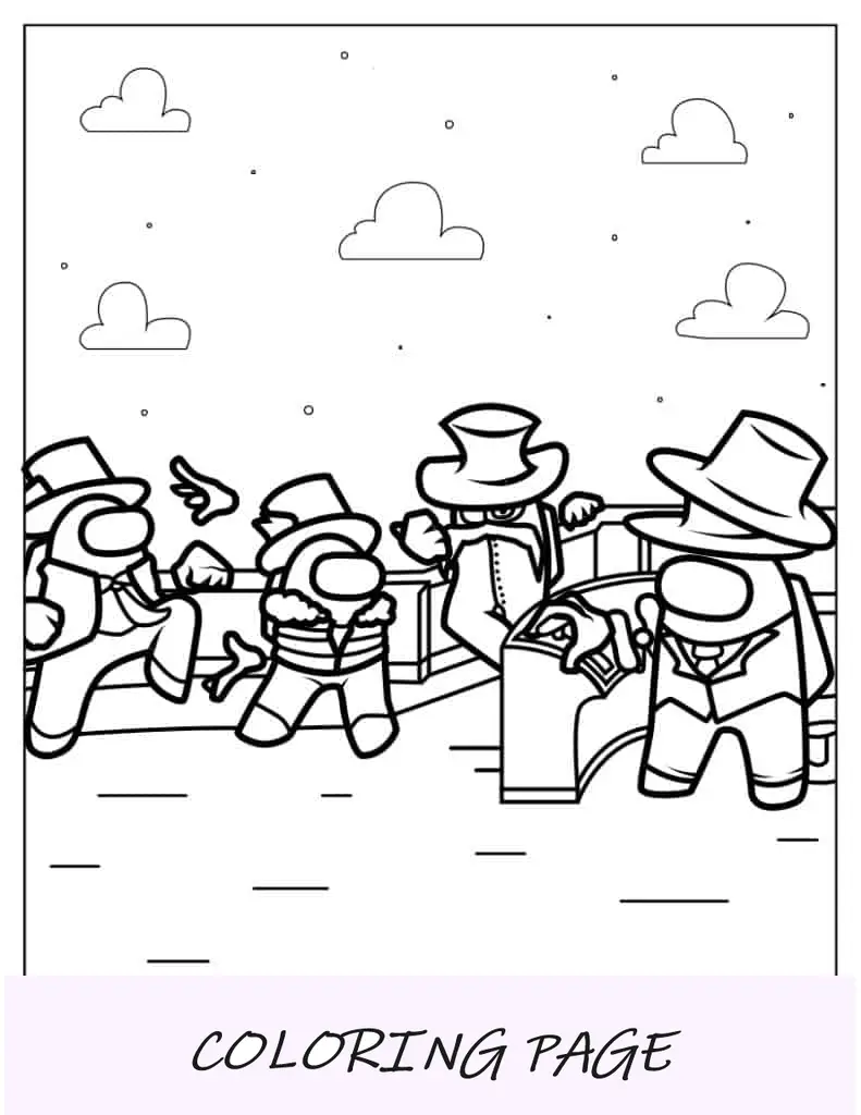 Entre nós, a folha para colorir do dirigível
