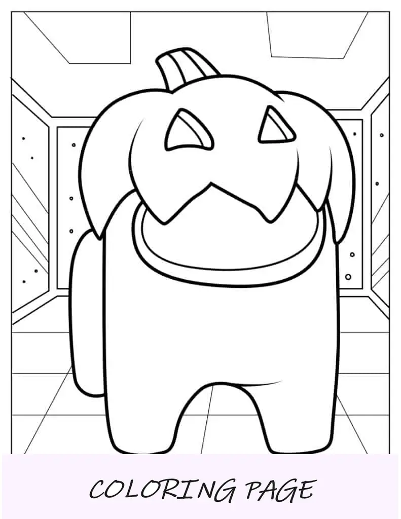 Página para colorir entre nós com Jack-O-Lantern