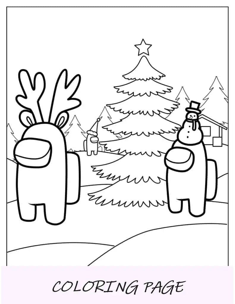 Página para colorir com tema de Natal entre nós
