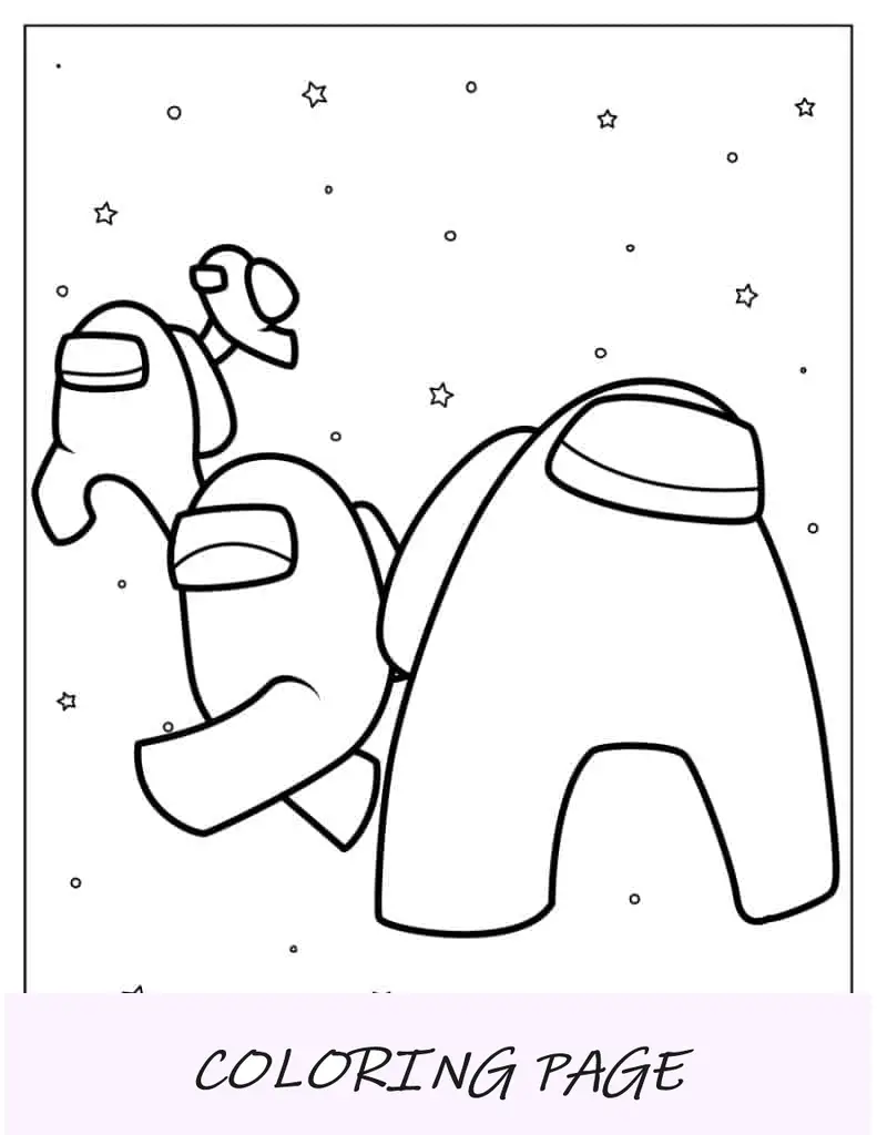Página para colorir de tripulantes no espaço