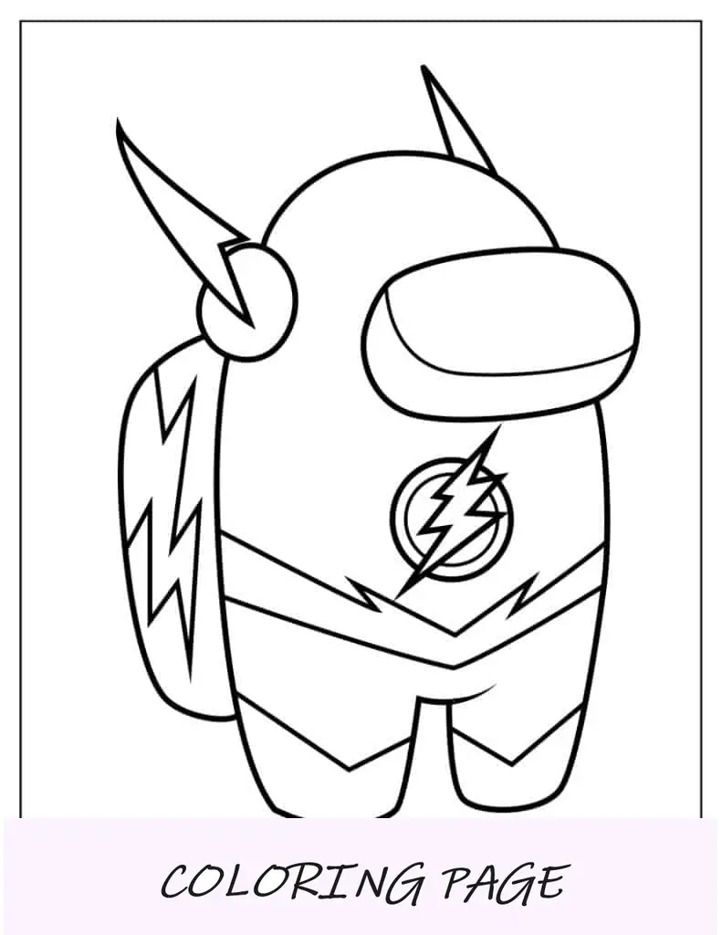 Flash fácil entre nós para colorir para crianças