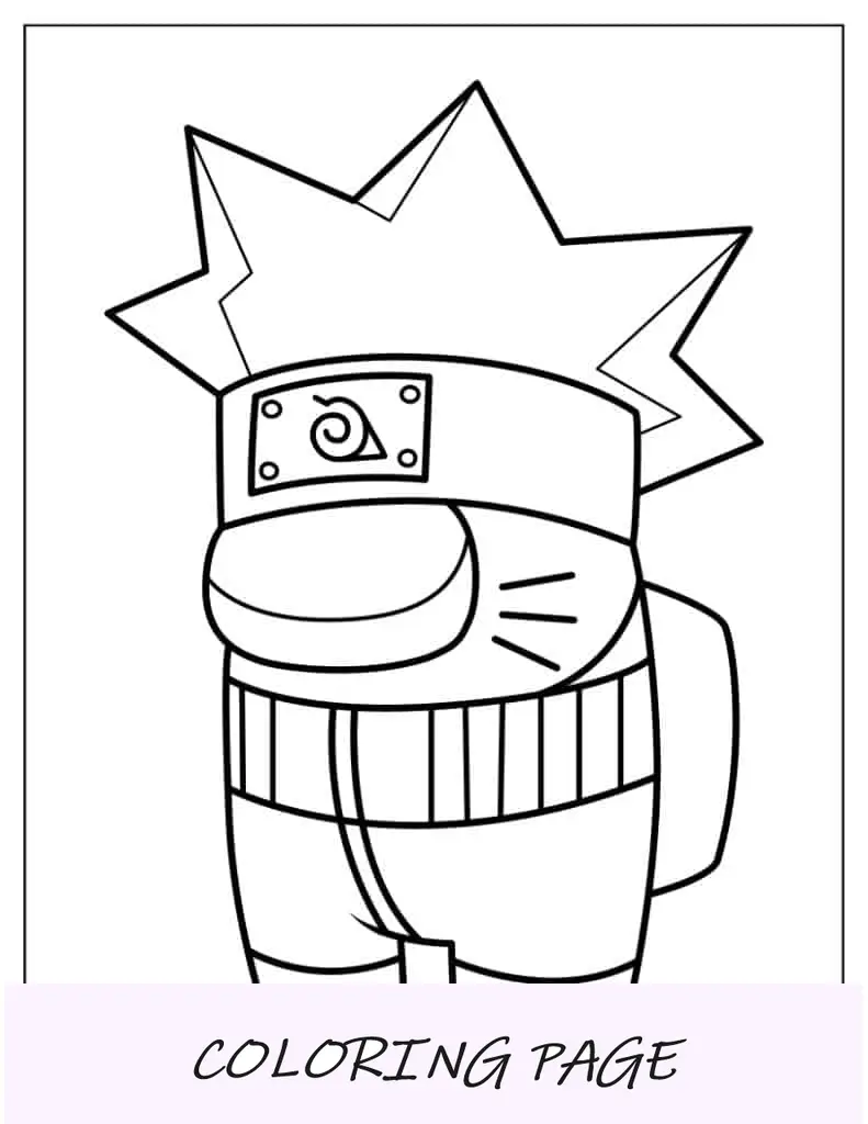 Naruto entre nós para colorir para crianças