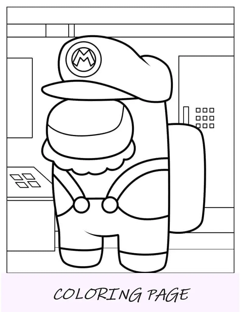 Super Mario Skin Among Us para colorir