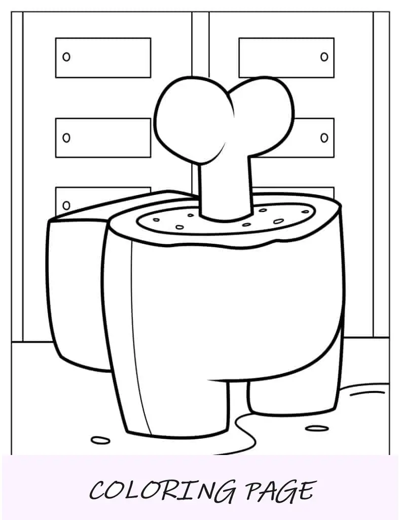 Folha para colorir do cadáver do Crewmate
