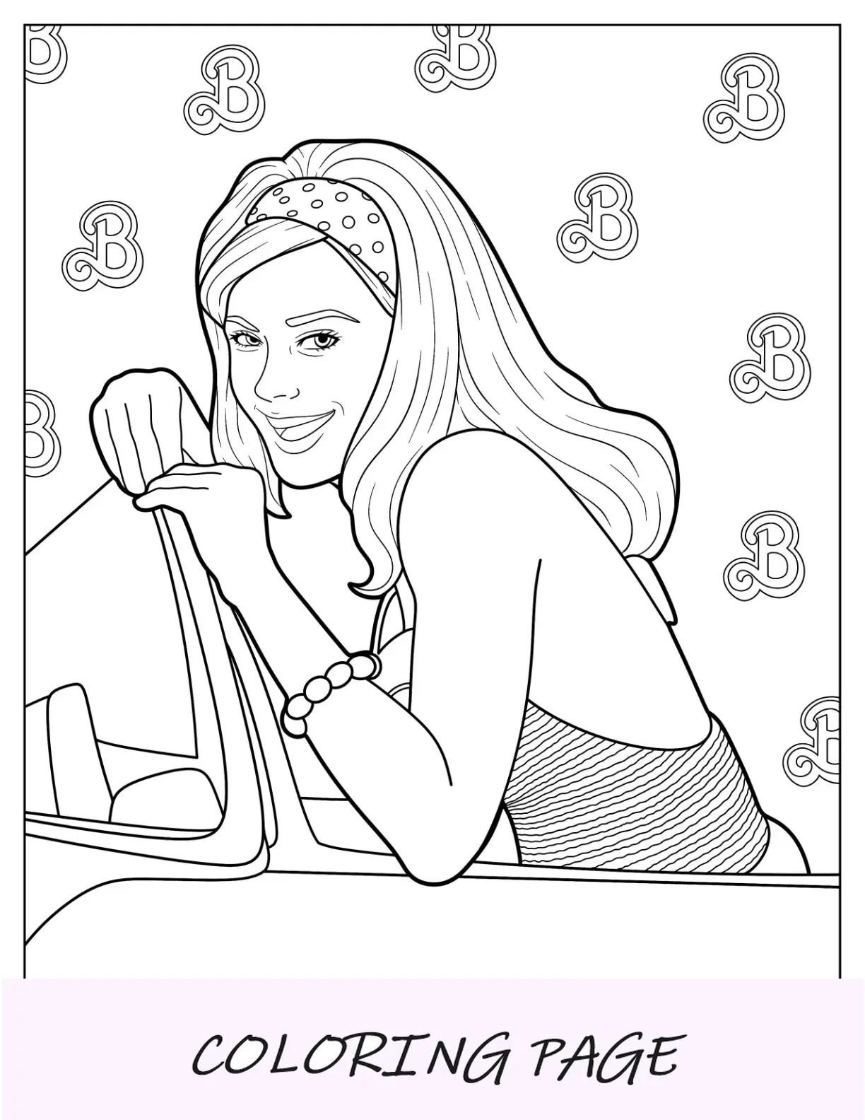 Desenho do filme Barbie para colorir de Margot Robbie