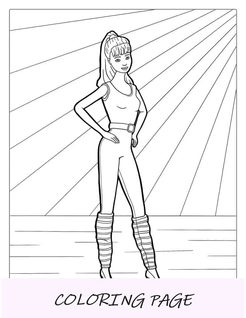 Página para colorir da Barbie de Toy Story
