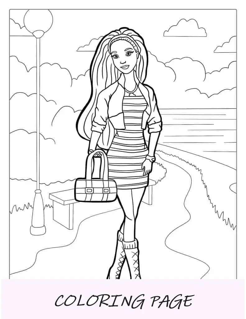 Barbie andando no parque