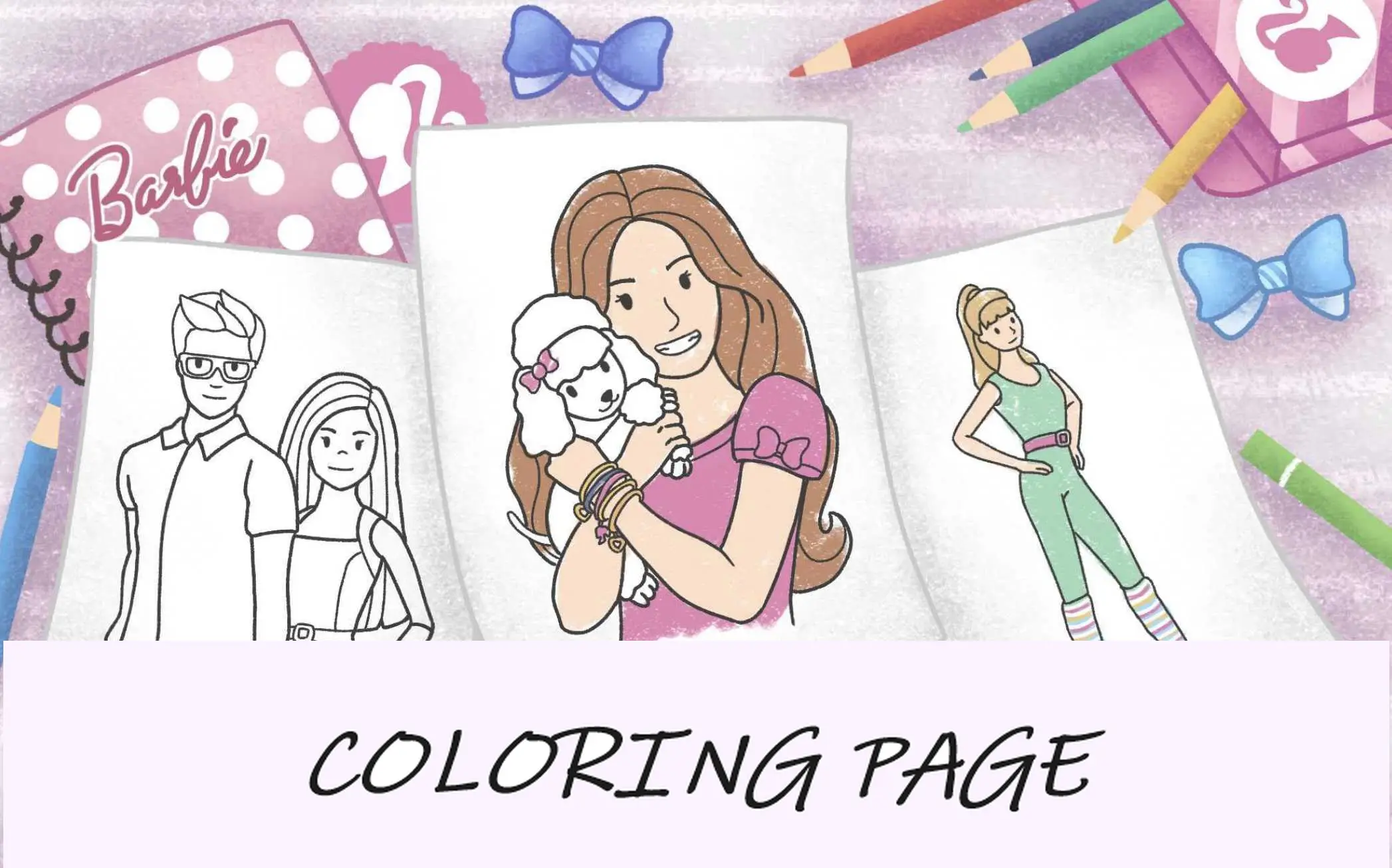 imagem de destaque das páginas para colorir da Barbie