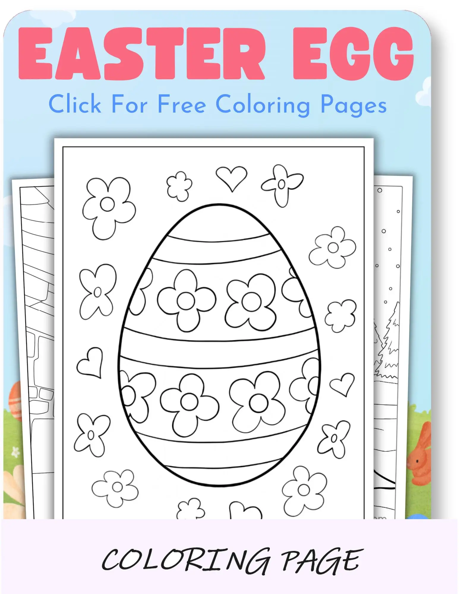 imagen de portada de huevos de pascua para colorear