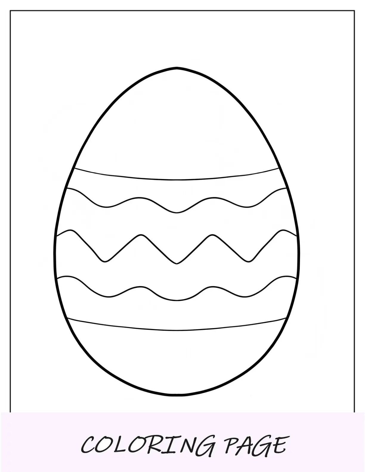 Página para colorear de Pascua de un esquema simple de huevos de Pascua para niños