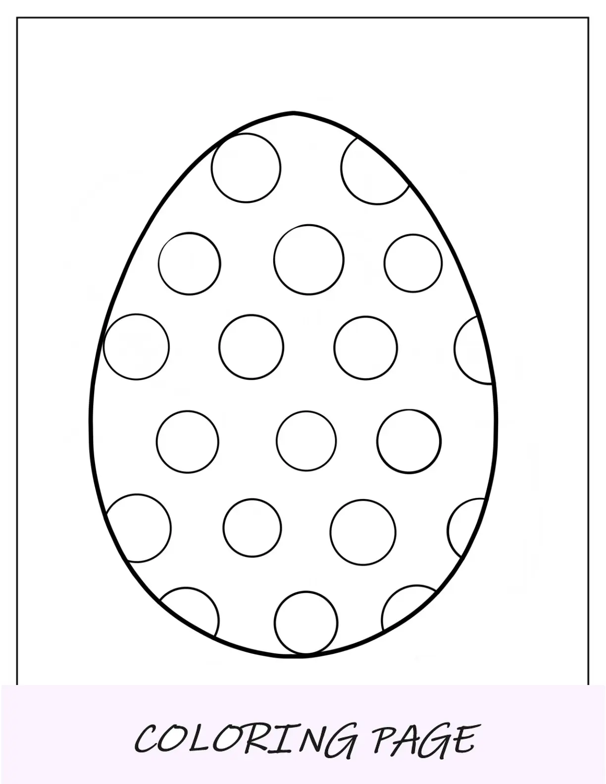 Página para colorear de Pascua de huevo de Pascua de lunares