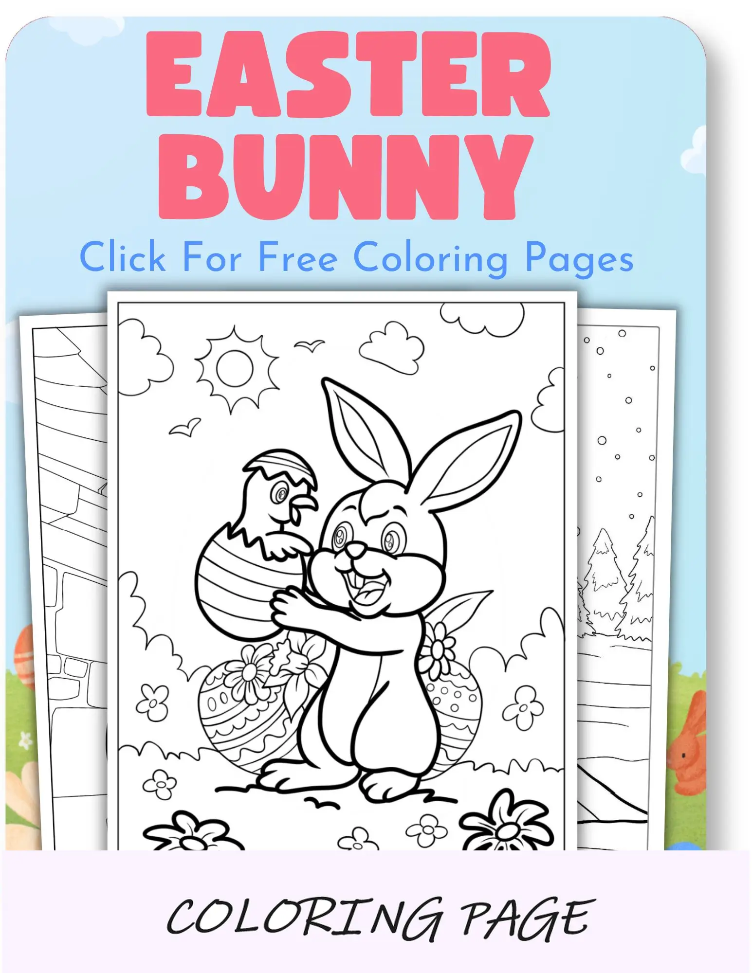 Conejito de Pascua para colorear imagen de portada