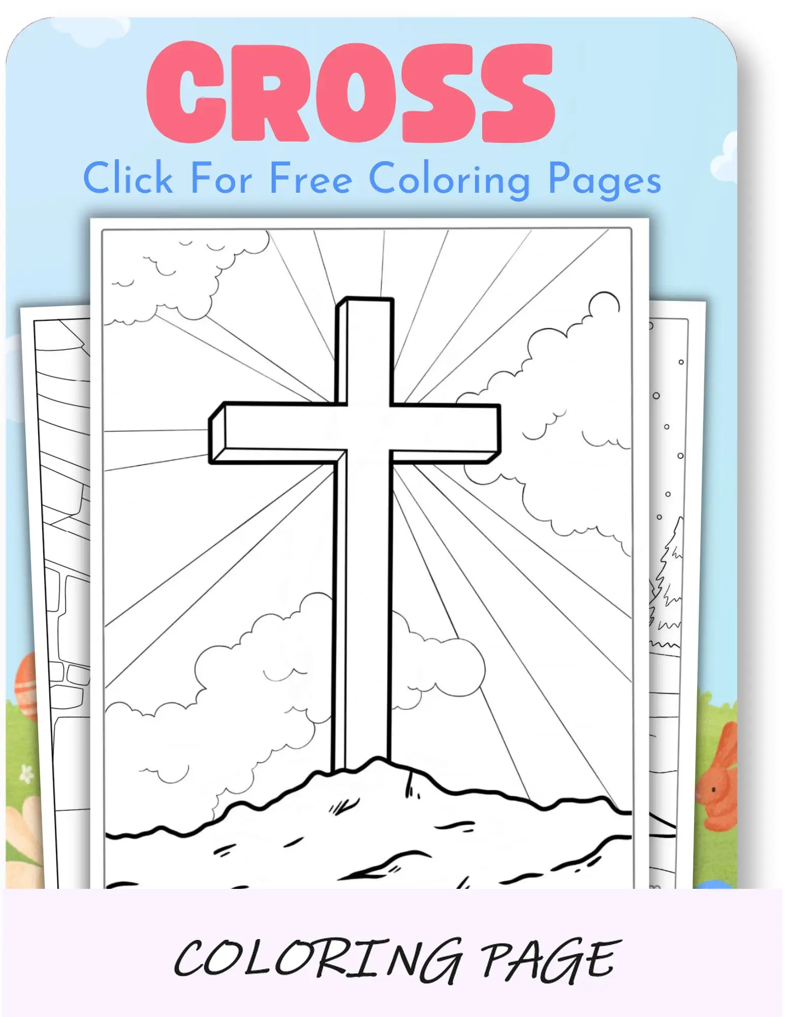 imagen de portada de cruz para colorear