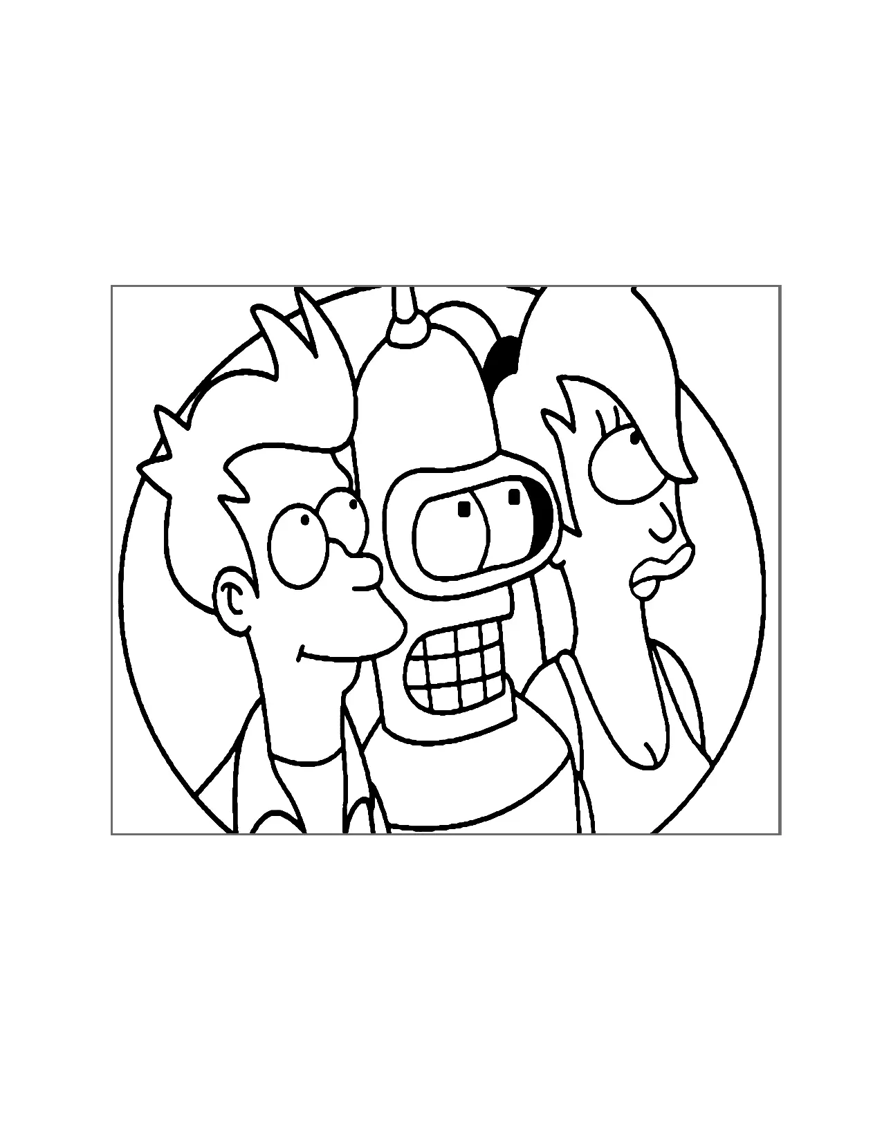 Futurama Characters Coloring Page